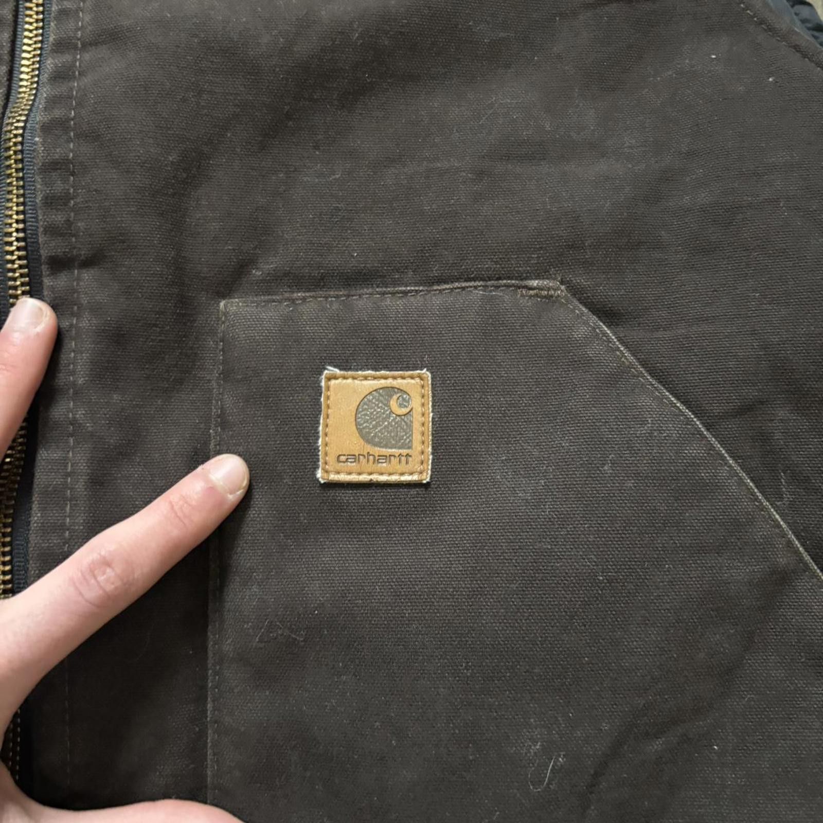 Carhartt Vintage Y2K Carharrt Distressed Brown Workwear Vest Size US XL / EU 56 / 4 - 2 Thumbnail
