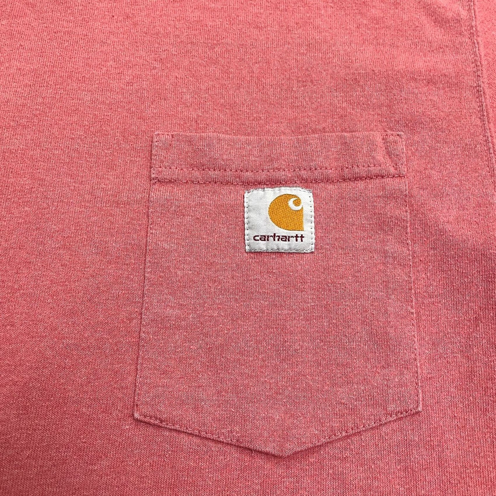 Carhartt VINTAGE Carhartt K87 Original Fit T-Shirt Mens Medium Orange Crew Neck Pocket Tee Size US M / EU 48-50 / 2 - 5 Thumbnail