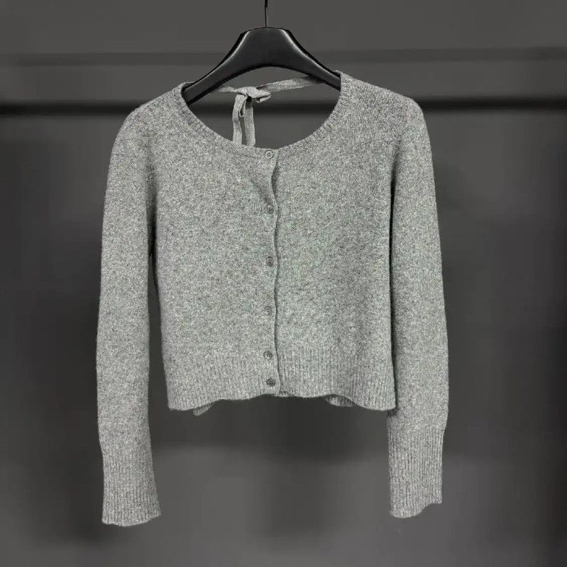 Miu Miu Miu Miu Winter Charcoal Cashmere Cardigan 0089 Size M / US 6-8 / IT 42-44 - 1 Thumbnail