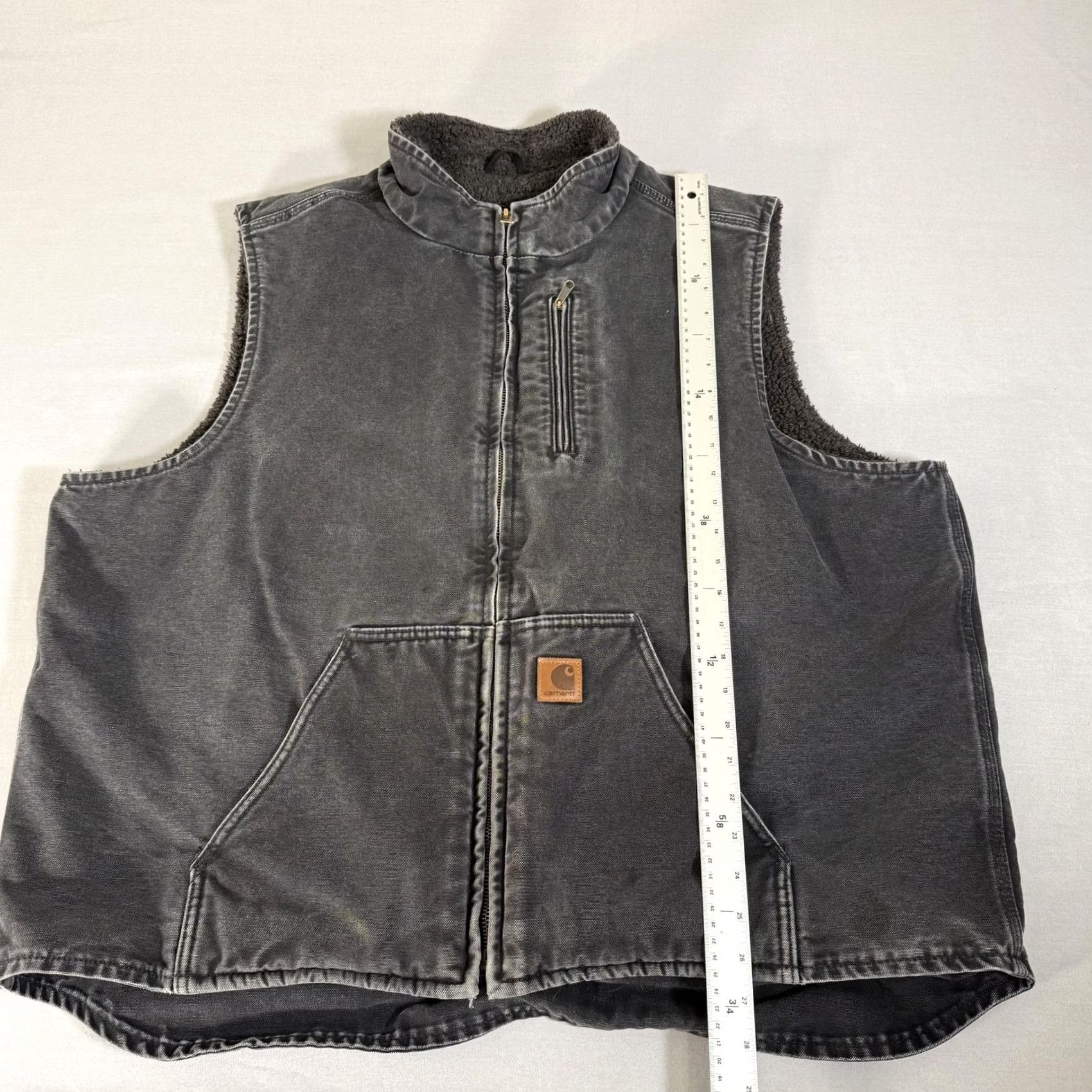 Carhartt Carhartt Vest Mens 2XL Black Canvas Sherpa Lined Full Zip Workwear V33-001 Size US XXL / EU 58 / 5 - 4 Thumbnail