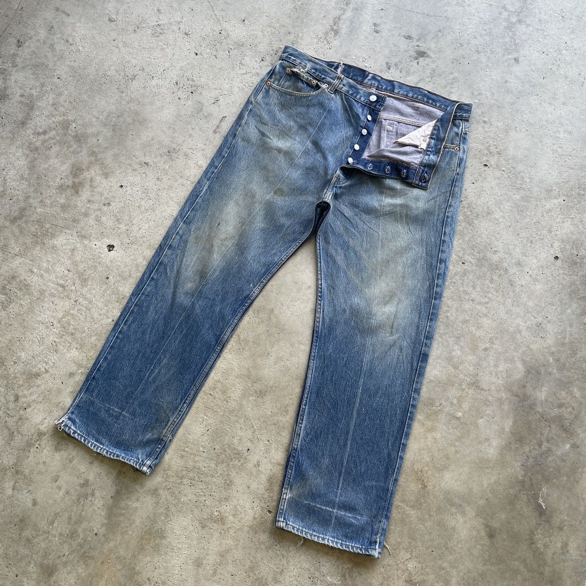Levi's 90s Vintage Levi’s 501 Mudwash Jeans Faded Pants Denim W39 Size US 39 - 3 Thumbnail