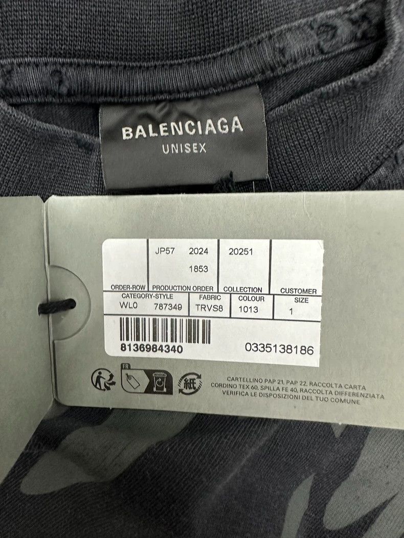 Balenciaga Balenciaga 25ss Dissolve 3B Liquified Wash Worn Short Sleev Size US S / EU 44-46 / 1 - 4 Thumbnail