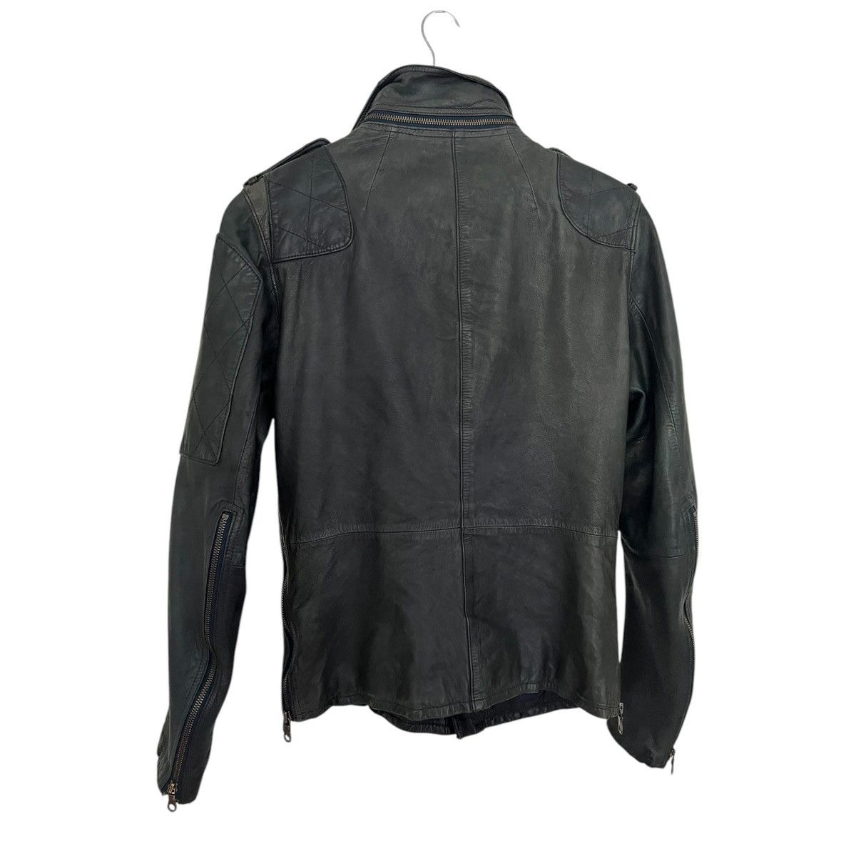 Share Spirit Homme Share spirit navy gasmask leather jacket | Grailed