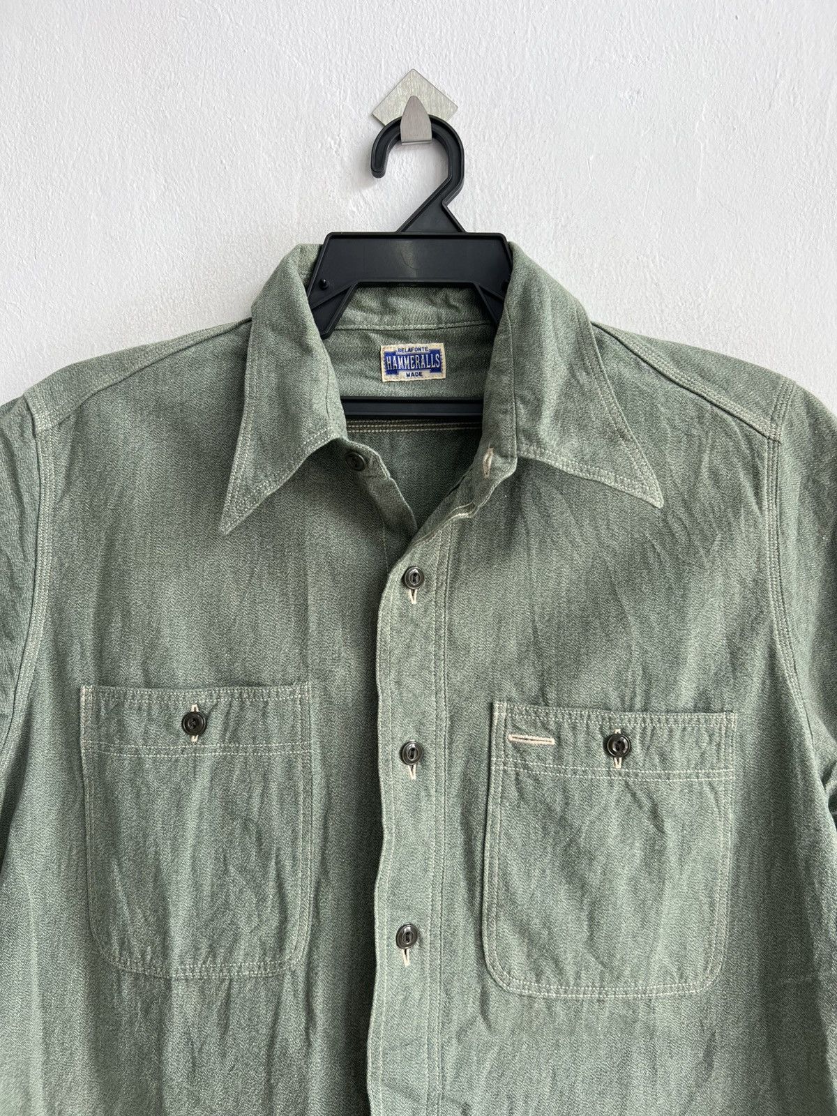 Samurai Jeans Hammeralls Belafonte Made Salt Pepper Selvedge Oxford Shirt Size US M / EU 48-50 / 2 - 2 Thumbnail