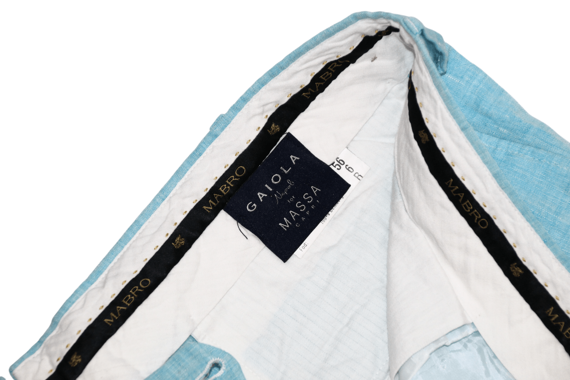 Eidos Napoli Gaiola Napoli x Massa Capri Aquamarine Pure Linen Trousers Size US 40 / EU 56 - 7 Thumbnail
