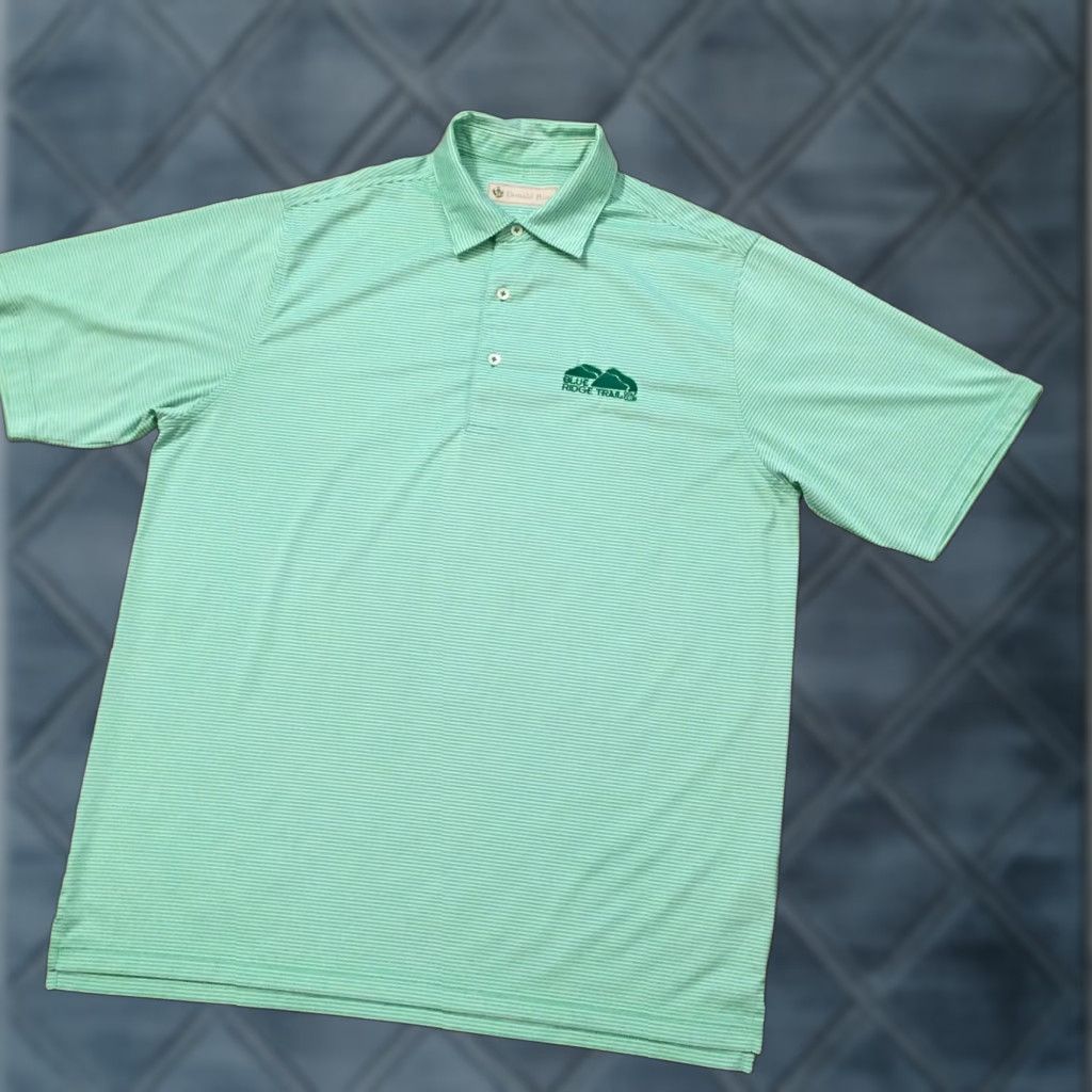 Vintage Donald Ross Polo Shirt Mens Large Green Striped Short Sleeve Size US L / EU 52-54 / 3 - 1 Thumbnail
