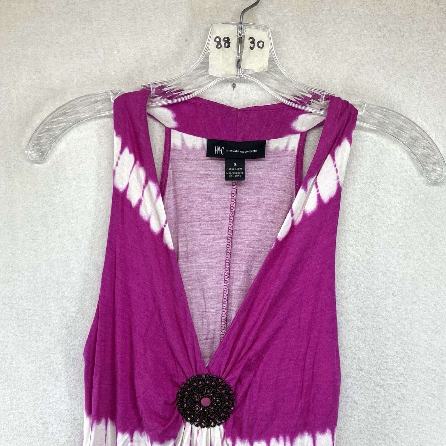 Vintage VINTAGE INC International Concepts Women’s Dress Sleeveless Long Pink Tie-Dye Y2K Bohemian Beach Party Formal 90s Size S / US 4 / IT 40 - 4 Thumbnail