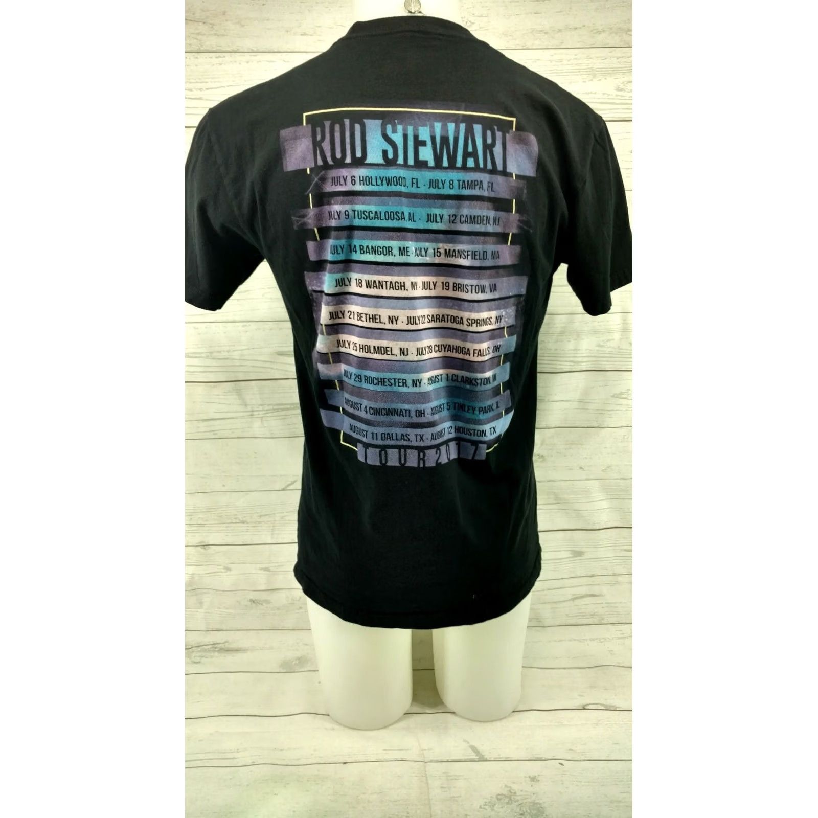 Next Level Next Level Apparel Distressed Rod Stewart Tour 2017 T Shirt Black Cotton M Mens Graphic Tee Size US M / EU 48-50 / 2 - 7 Thumbnail