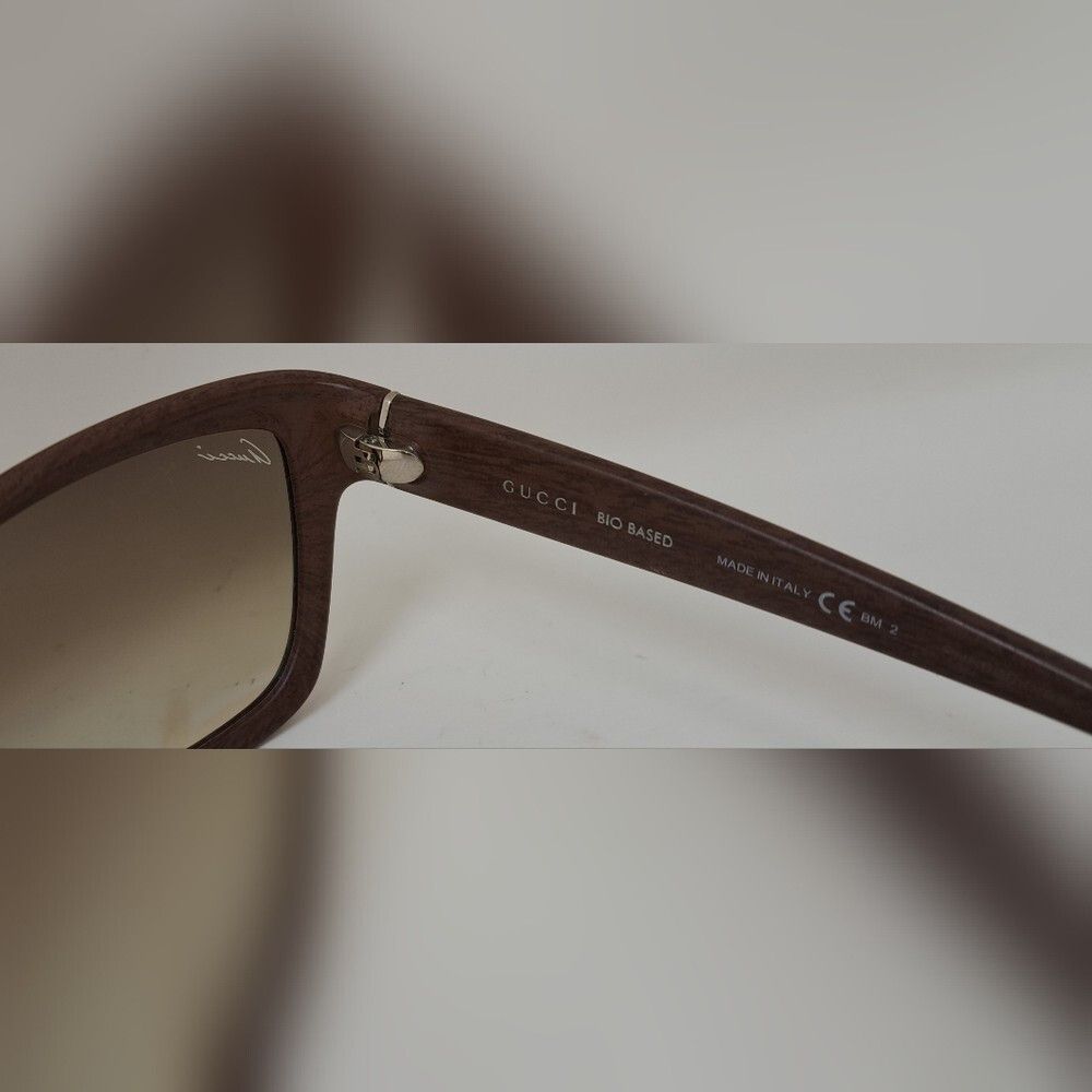 Gucci Gucci Women's Sunglasses Wood Grain Polarized Square GG 365 Size ONE SIZE - 5 Thumbnail