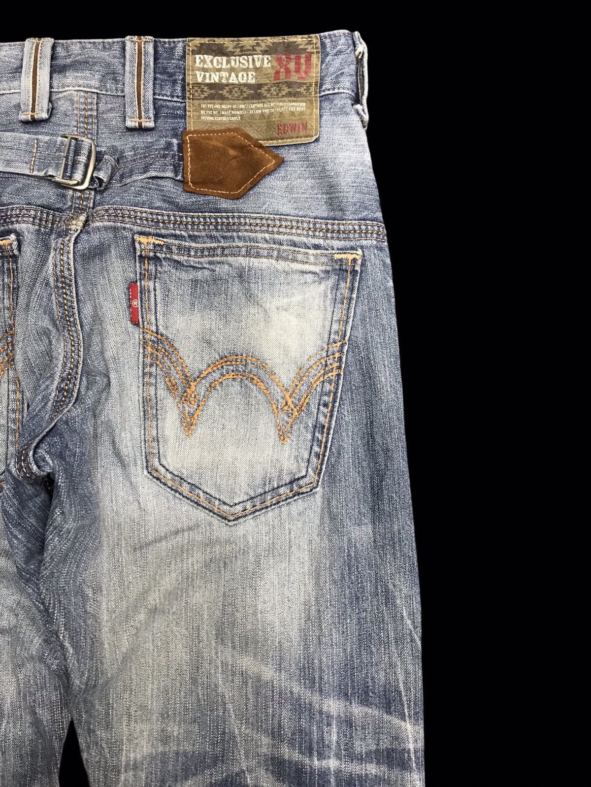 Edwin 💥EDWIN 435XVS STONE WASH DISTRESSED DENIM F342 Size US 31 - 9 Thumbnail