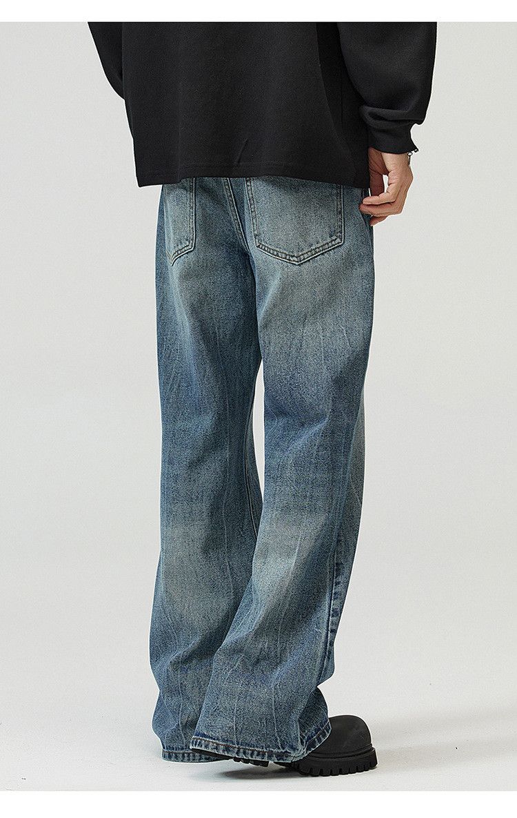 Japanese Brand × Jean Lightning Crack Vintage Blue Washed Bootcut Jeans Size US 32 / EU 48 - 4 Thumbnail