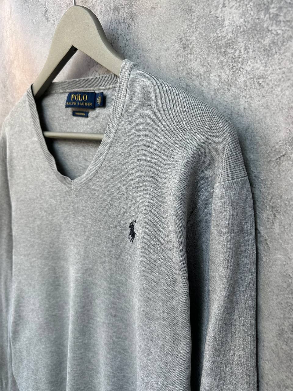 Polo Ralph Lauren Polo Ralph Lauren V-Neck Sweater Jumper Gray Pullover Size US S / EU 44-46 / 1 - 6 Thumbnail