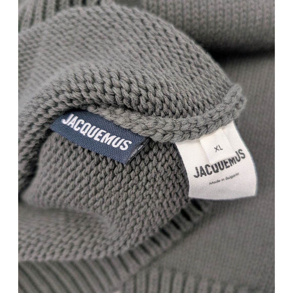 Jacquemus Jacquemus Heavy Weight Dark Gray & White knit sweater Size US XL / EU 56 / 4 - 3 Thumbnail