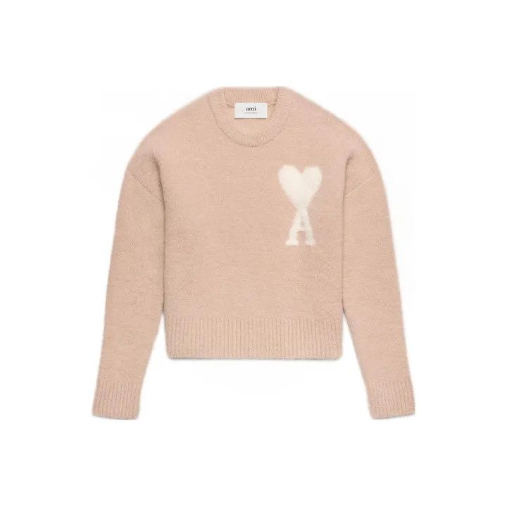 AMI Ami Paris Pink Heart Sweater for Men 0079 Size US L / EU 52-54 / 3 - 1 Thumbnail