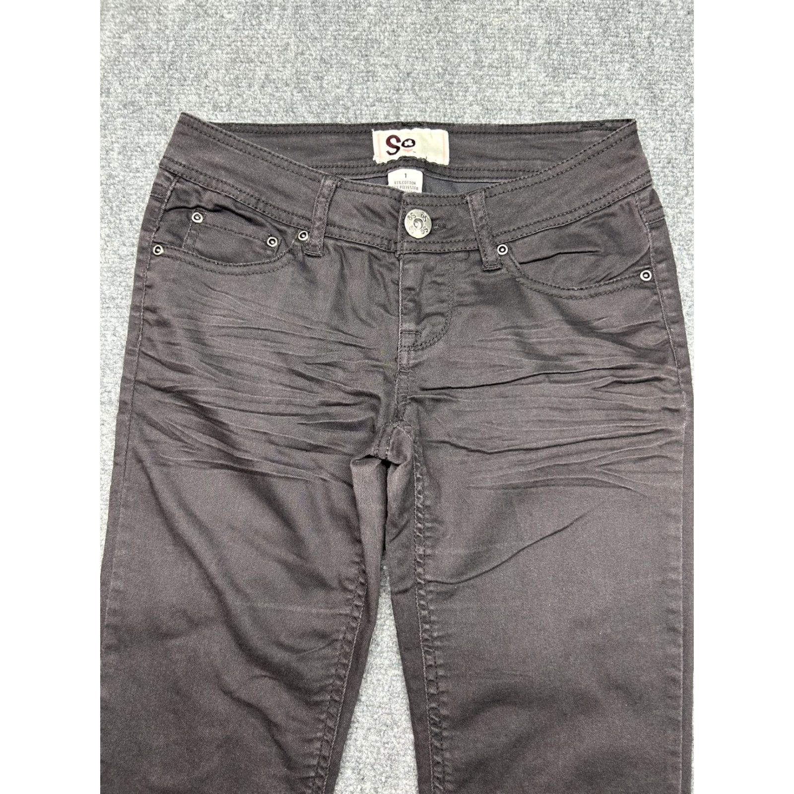 Denime SO Skinny Jeans Jeans Womens 1 Black Stretch Mid Rise Denim Slim Fit Classic Casual Pants Size 25" / US 0 / IT 36 - 3 Thumbnail