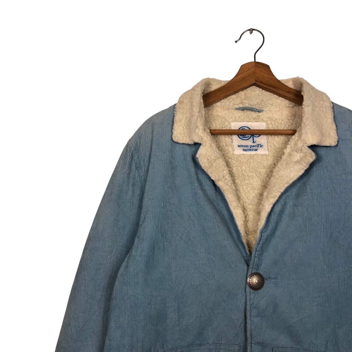 Japanese Brand × Ocean Pacific × Vintage 📌Vintage Indigo Denim Jacket Ocean Pacific Fur Lining Size US L / EU 52-54 / 3 - 8 Thumbnail