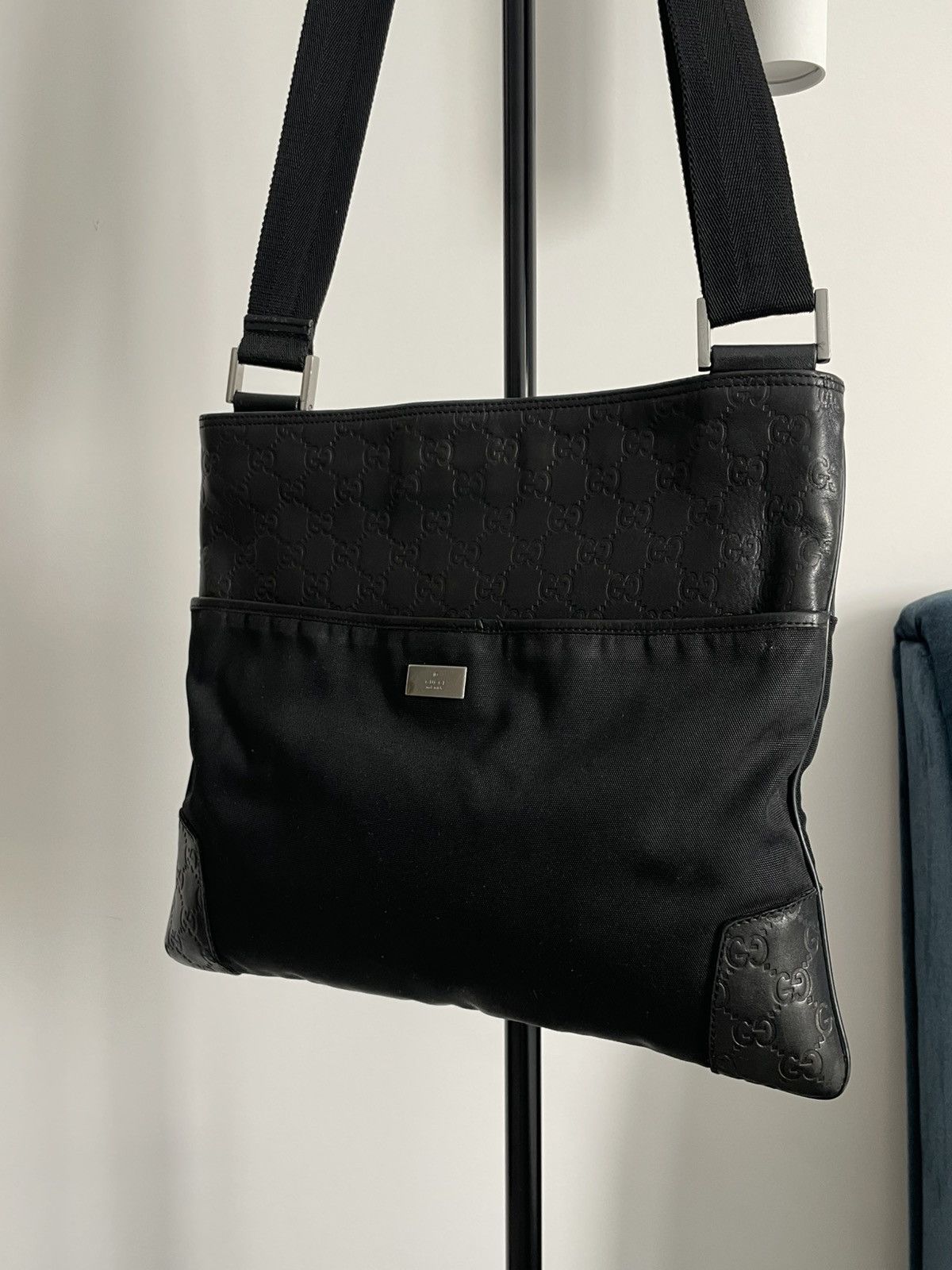 Gucci Gucci Guccissima Messenger Bag Black Monogram Size ONE SIZE - 4 Thumbnail