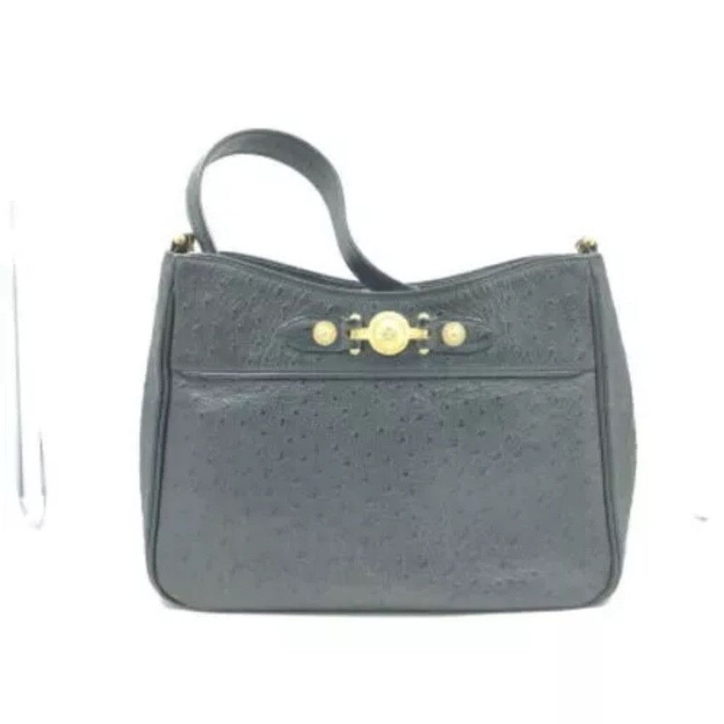 Versace Bag Ostrich Leather & Sunburst Medusa Medallians