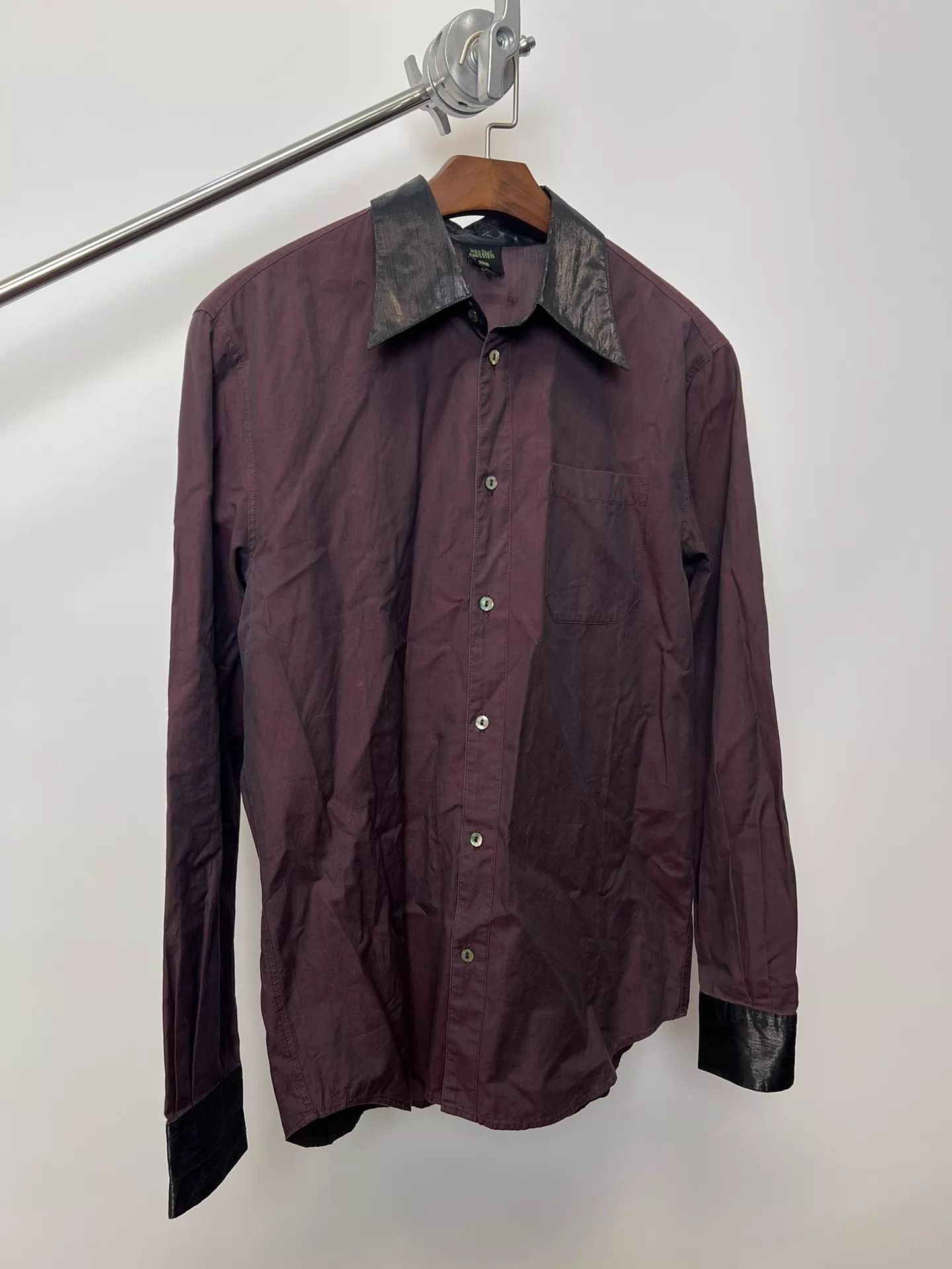Jean Paul Gaultier Jean Paul GAULTIER coated burgundy paneled shirt Size US M / EU 48-50 / 2 - 2 Thumbnail