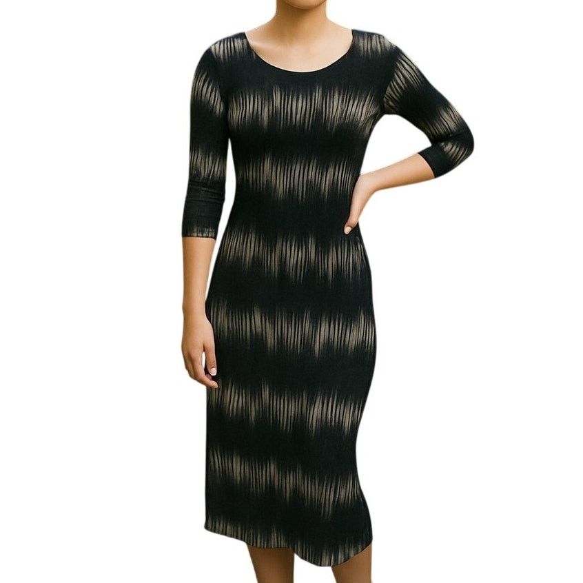 Other Studio One Black Dress Size 8 Midi Style with 3/4 Sleeves Size M / US 6-8 / IT 42-44 - 7 Thumbnail