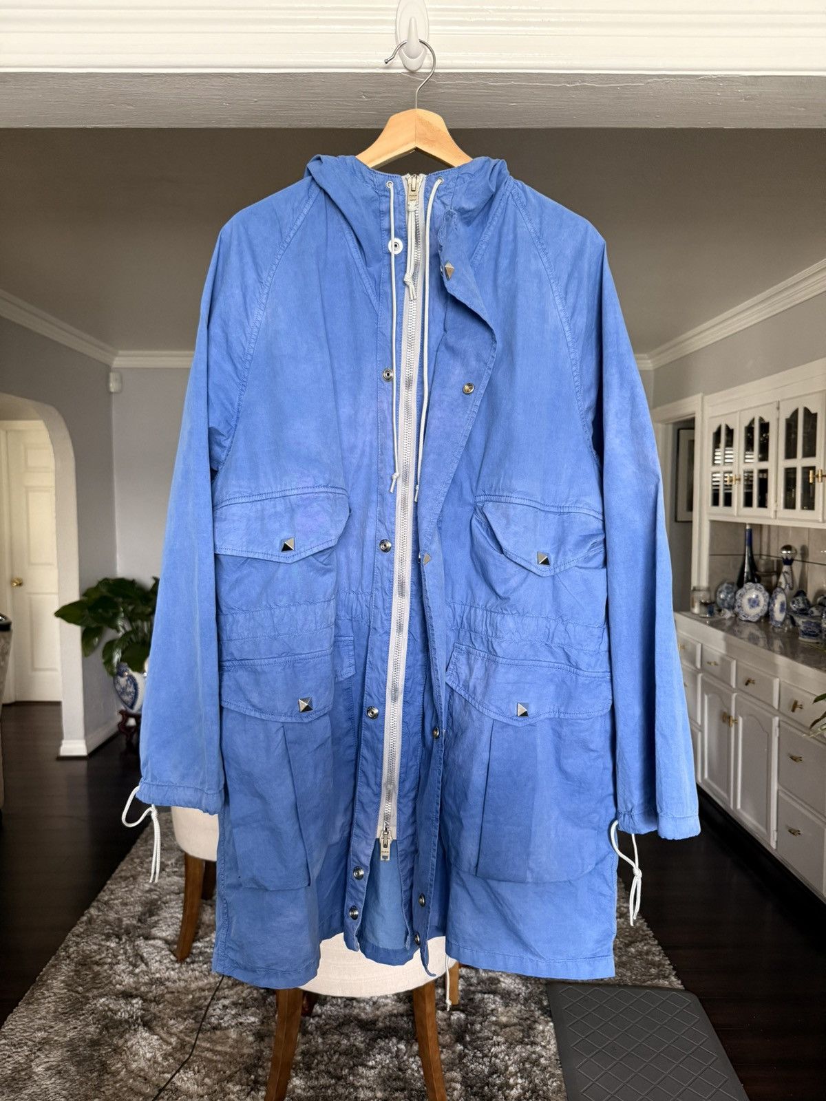 Acne Studios Acne Studios Hooded Parka in Washed Sky Blue Size US L / EU 52-54 / 3 - 3 Thumbnail