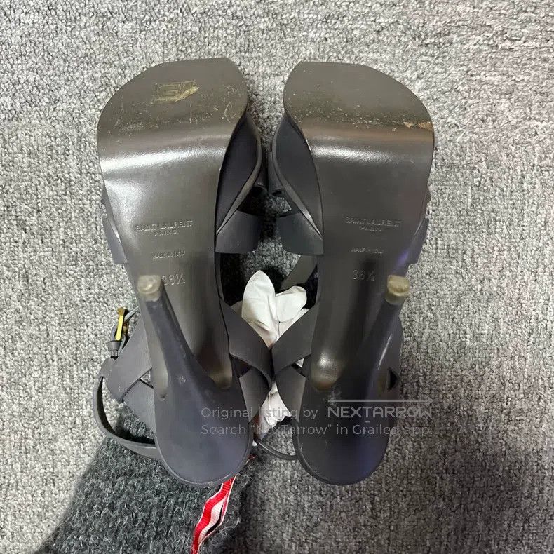 Saint Laurent Paris Saint Laurent Paris Black Round Toe Buckle Thin Heel Singl Size US 6 / IT 36 - 4 Thumbnail