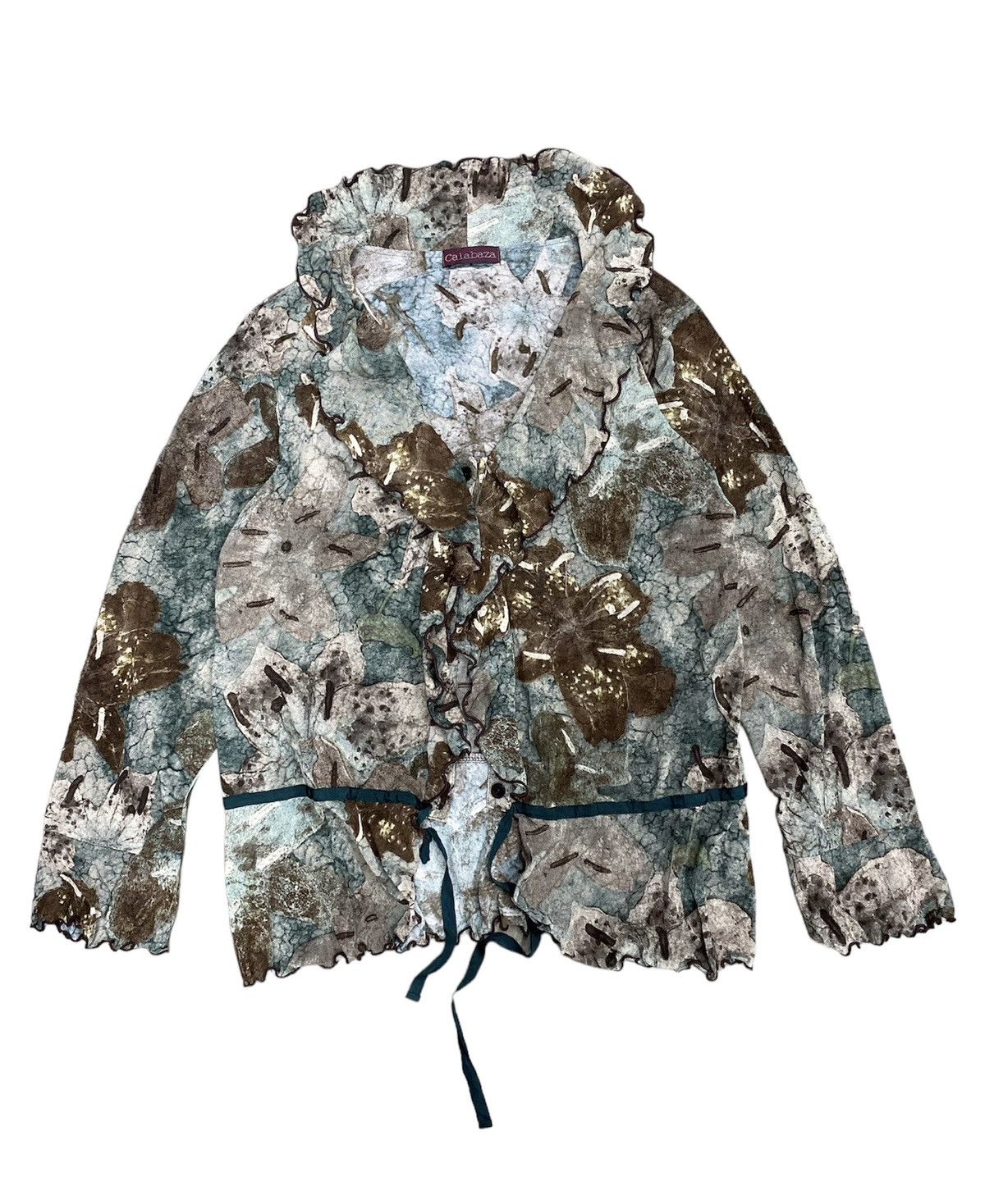 If Six Was Nine × Japanese Brand ISSEY MIYAKE YOHJI STYLE blouses flower calabaza Size M / US 6-8 / IT 42-44 - 2 Thumbnail