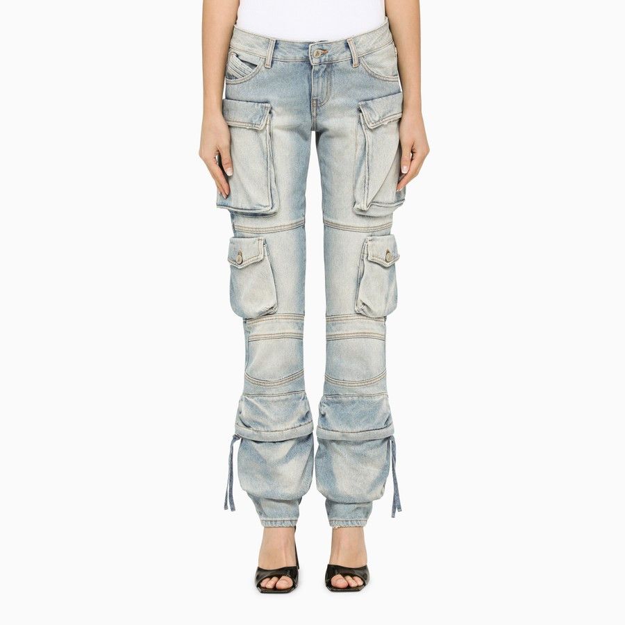 o1d2blof1024 Slim Cargo Jeans in Light Blue