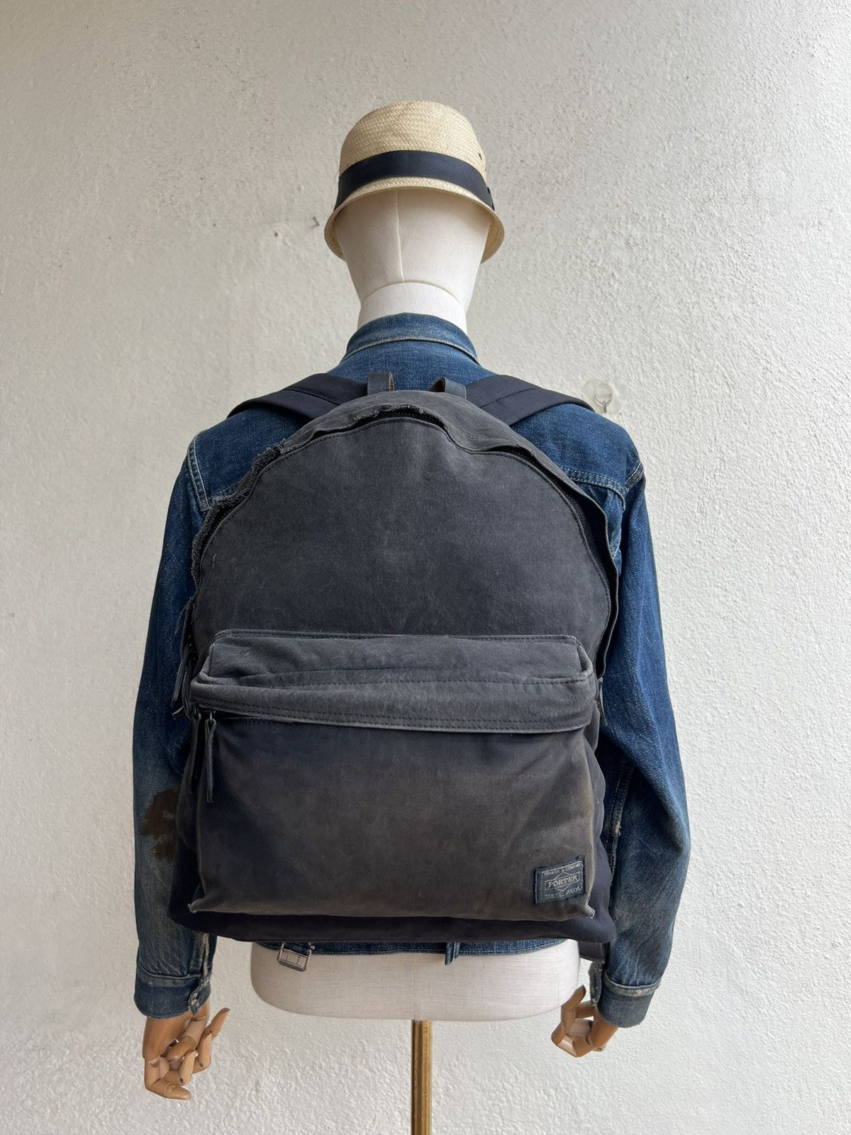 Porter Vintage Porter Distress Yoshida Sun Fade Black Backpack Bag Size ONE SIZE - 2 Thumbnail