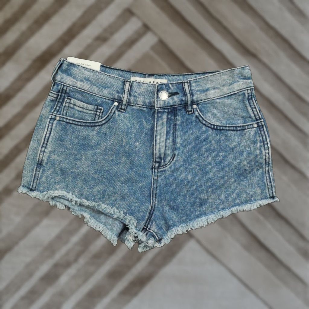 Denime Bullhead Denim Co. Shorts Womens 25 Blue Denim Distressed Cut Off 26x2 Casual Grunge 90s Mens? Size 26" / US 2 / IT 38 - 1 Thumbnail