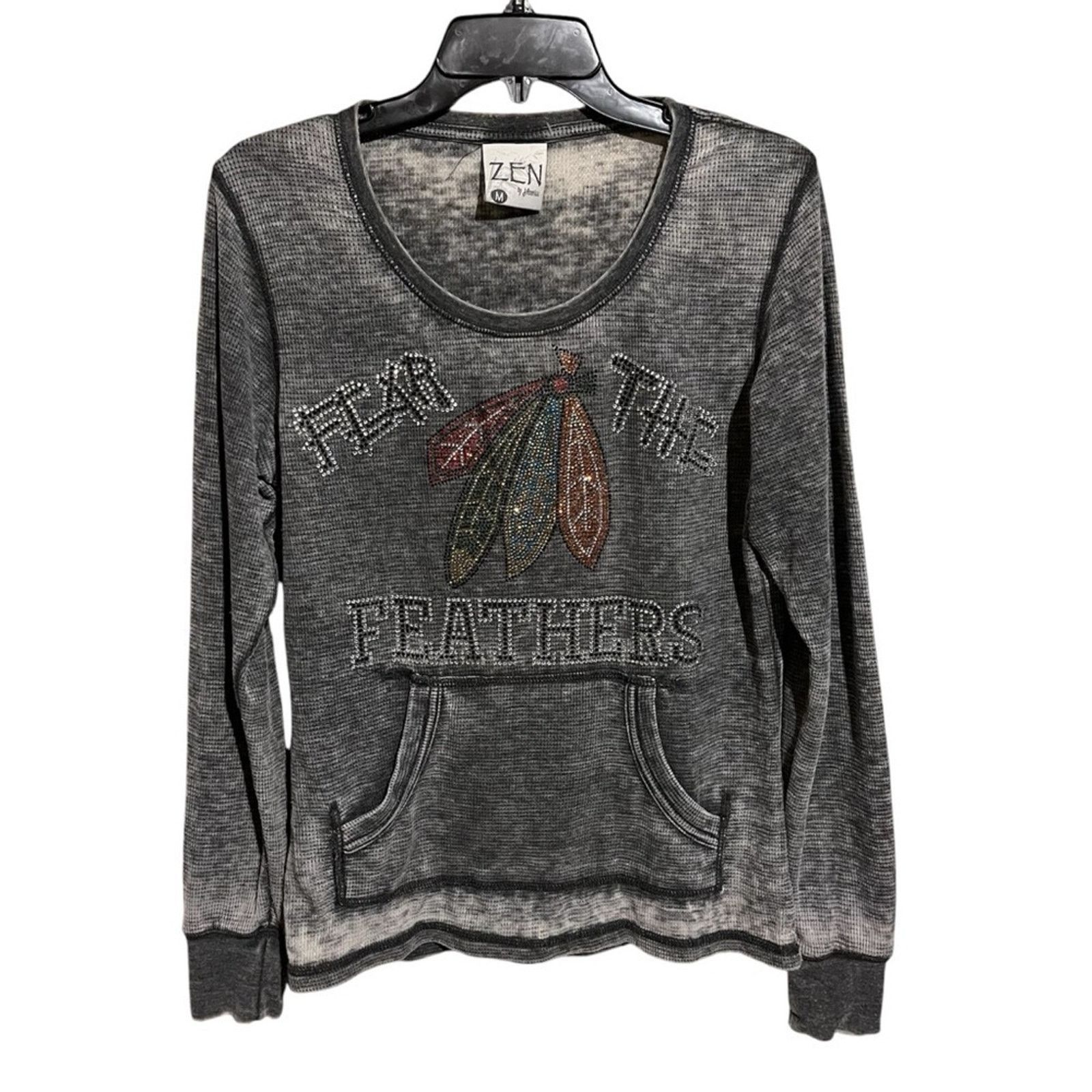 Other Zen Chicago Blackhawks Hockey Long Sleeve Shirt Sz M Size M / US 6-8 / IT 42-44 - 1 Thumbnail