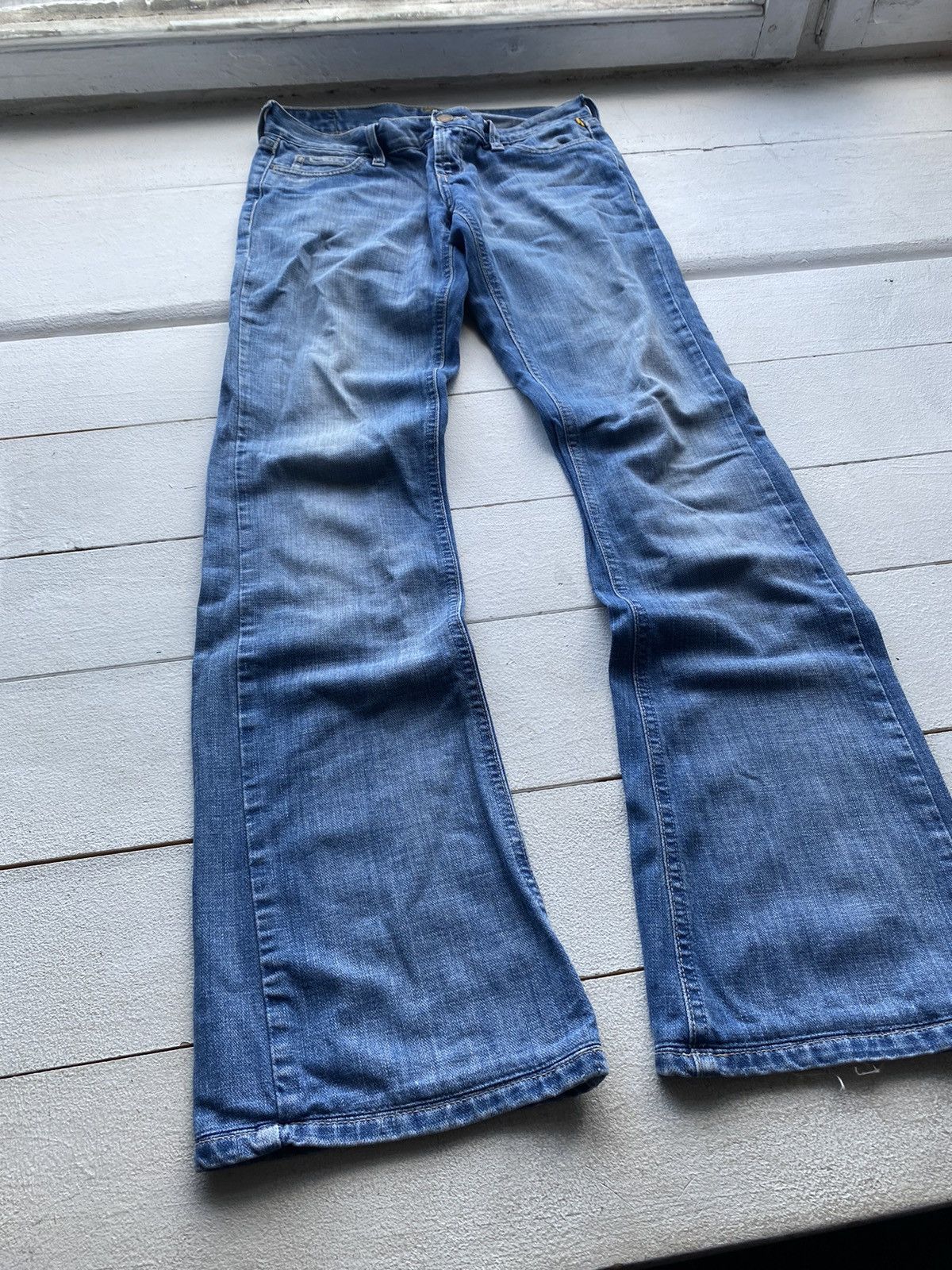 Other × Vintage Meltin Pot Flare Bell Bottom Womens 25 Denim Jeans Ripped Size 25" / US 0 / IT 36 - 3 Thumbnail