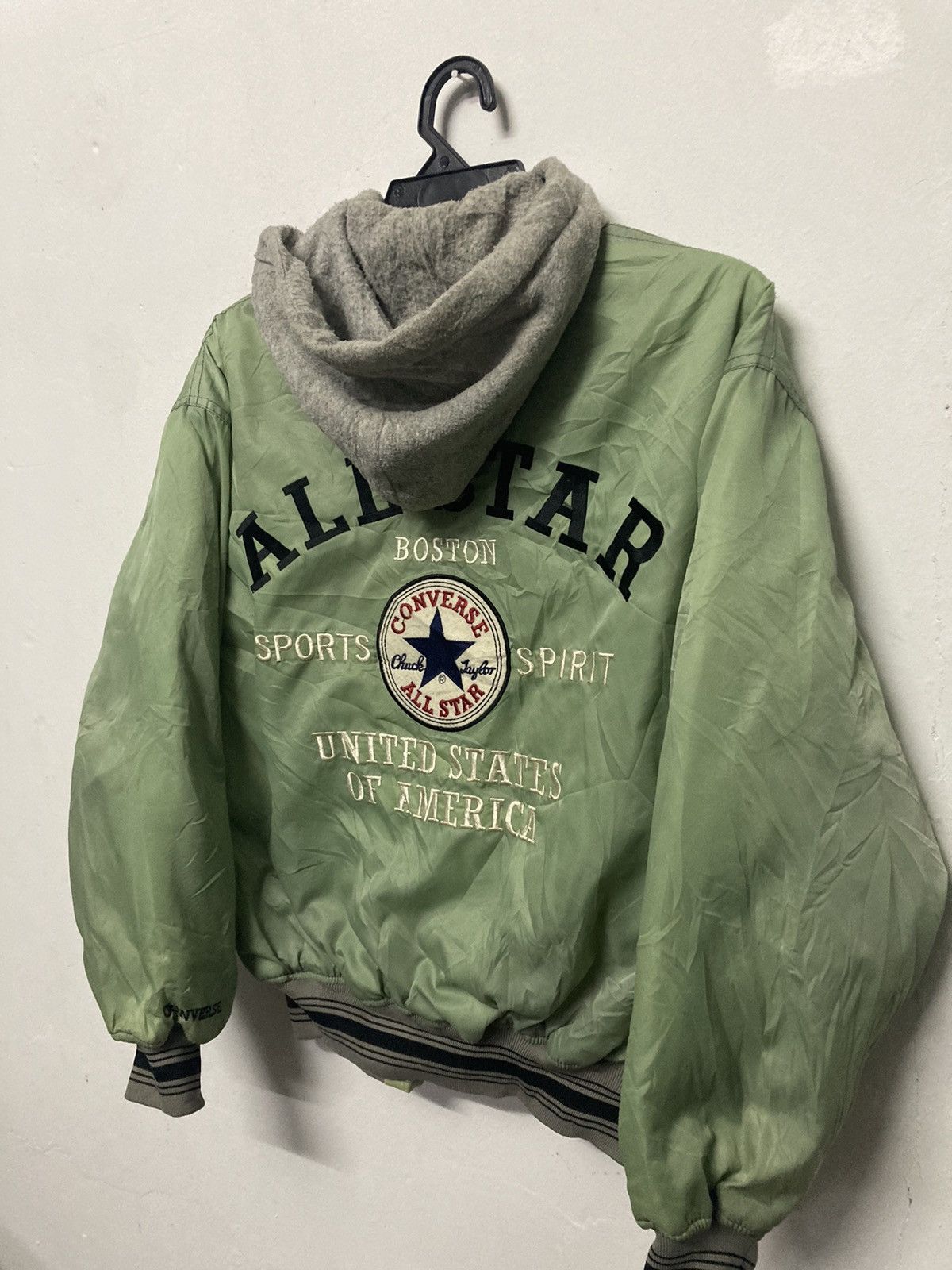 Converse Vintage Converse All Star Boston USA Hooded Bomber Jacket Size US L / EU 52-54 / 3 - 11 Thumbnail