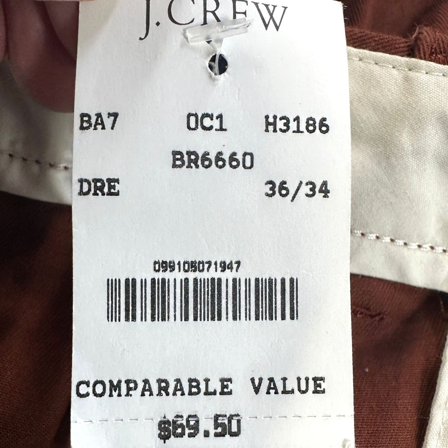 J.Crew J. CREW Chino Pants Men 36 Straight Fit Rust Brown Chinos Casual Workwear Pants Stretch Size US 36 / EU 52 - 2 Thumbnail