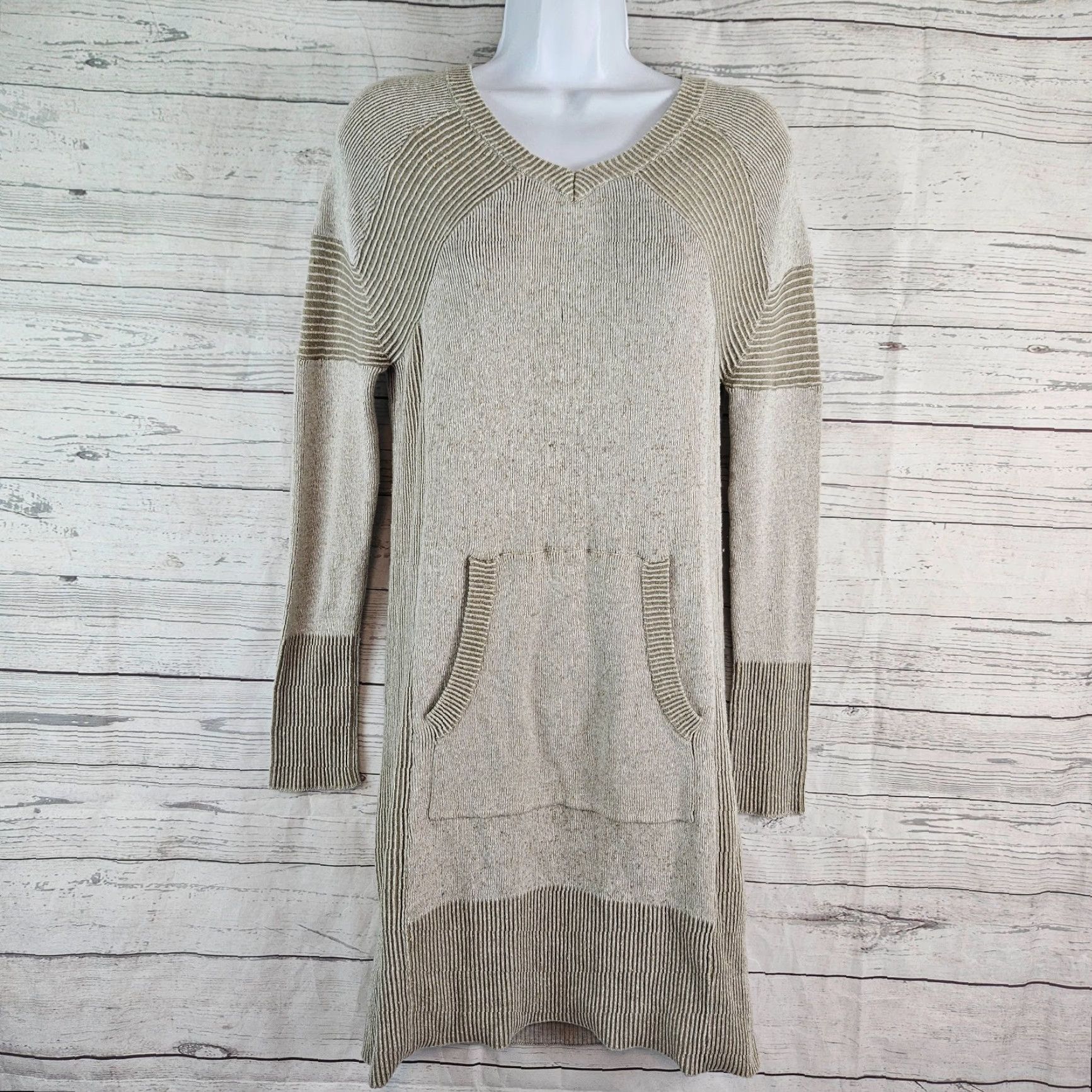 Prana prAna Womens Avalone Sweater Dress Sz Small Stone Long Sleeve Cotton Blend Size S / US 4 / IT 40 - 2 Thumbnail