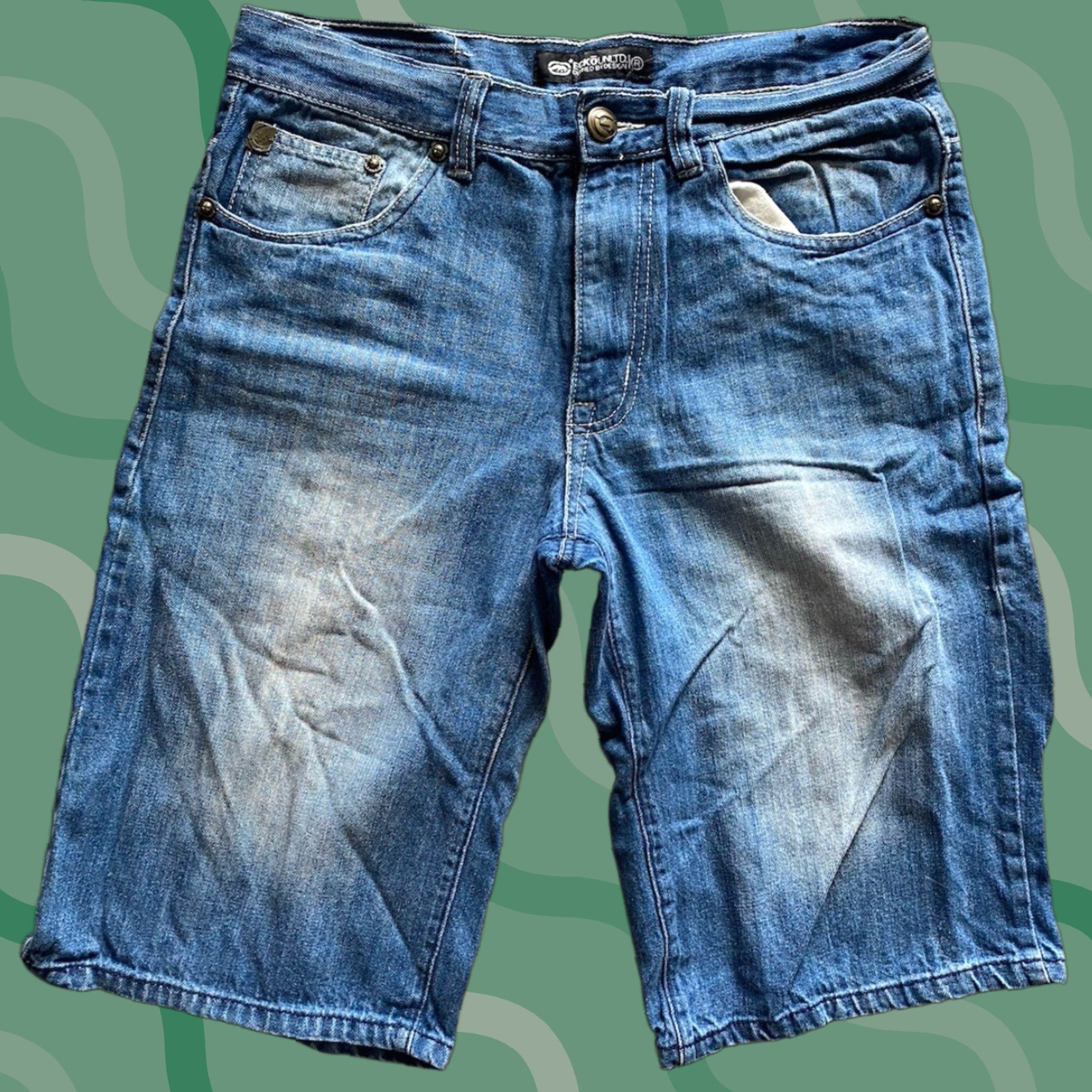 Ecko Unltd. VINTAGE Ecko Unltd Denim Shorts Blue Men’s 30 Zipper Embroidered Damaged Size US 30 / EU 46 - 1 Thumbnail
