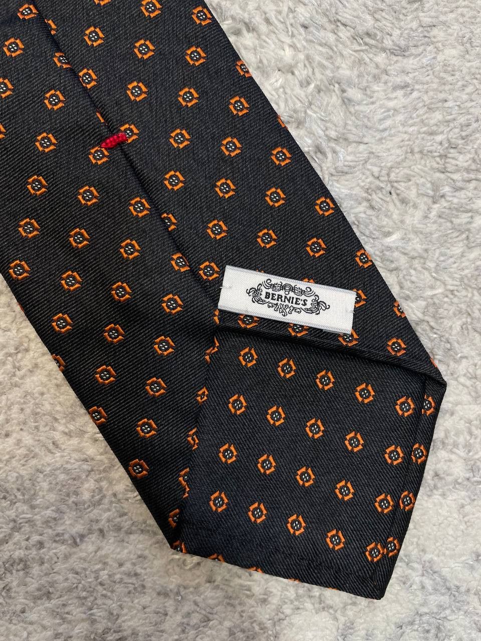 Other Vintage Bernie’s 100% Silk Necktie Black Orange Classic Mens Size ONE SIZE - 7 Thumbnail