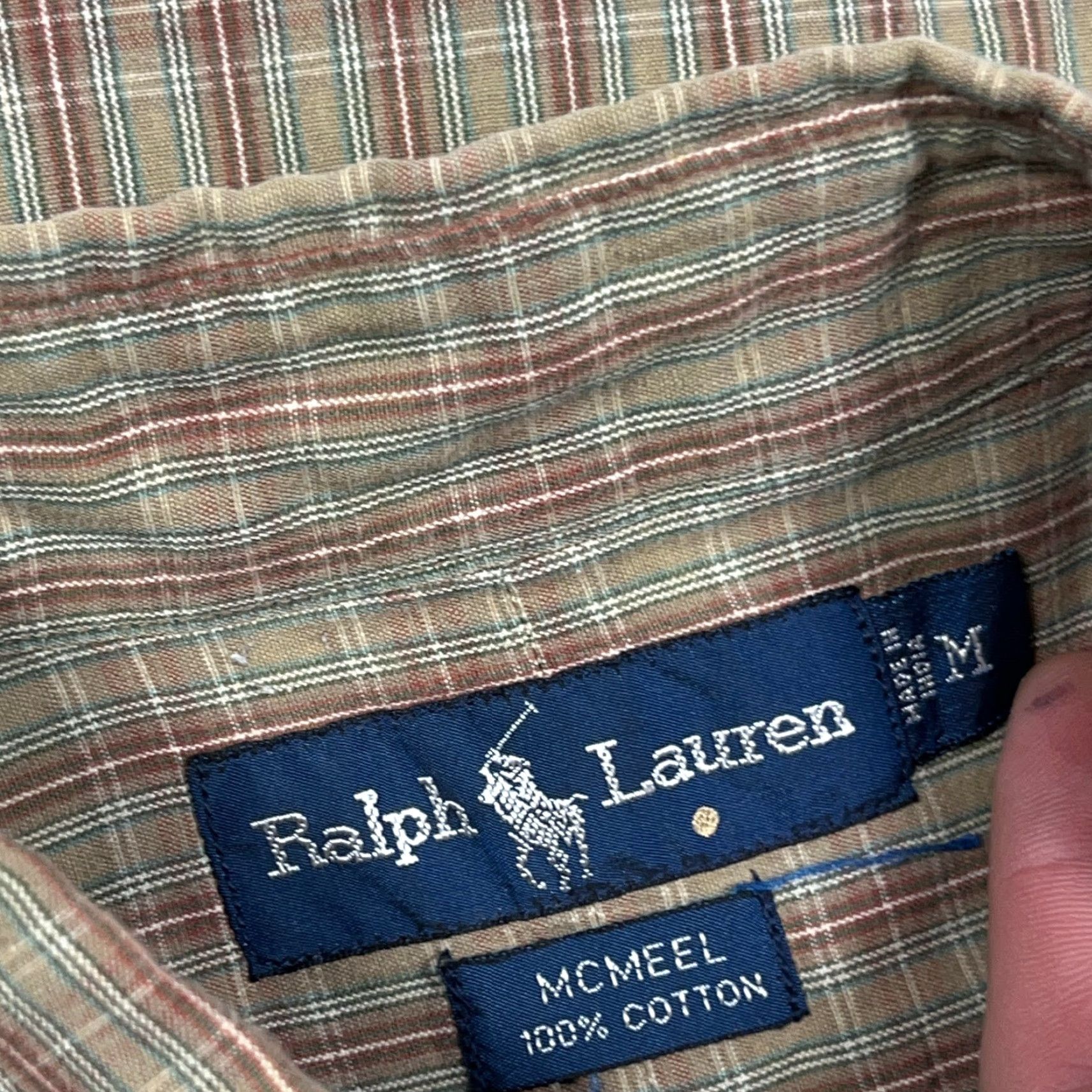 Ralph Lauren Ralph Lauren Shirt Men Medium Olive Green Plaid Button Up Dress Mcmeel Pocket Button-Down Casual Modern Preppy - Mens Size 40R - 4 Thumbnail