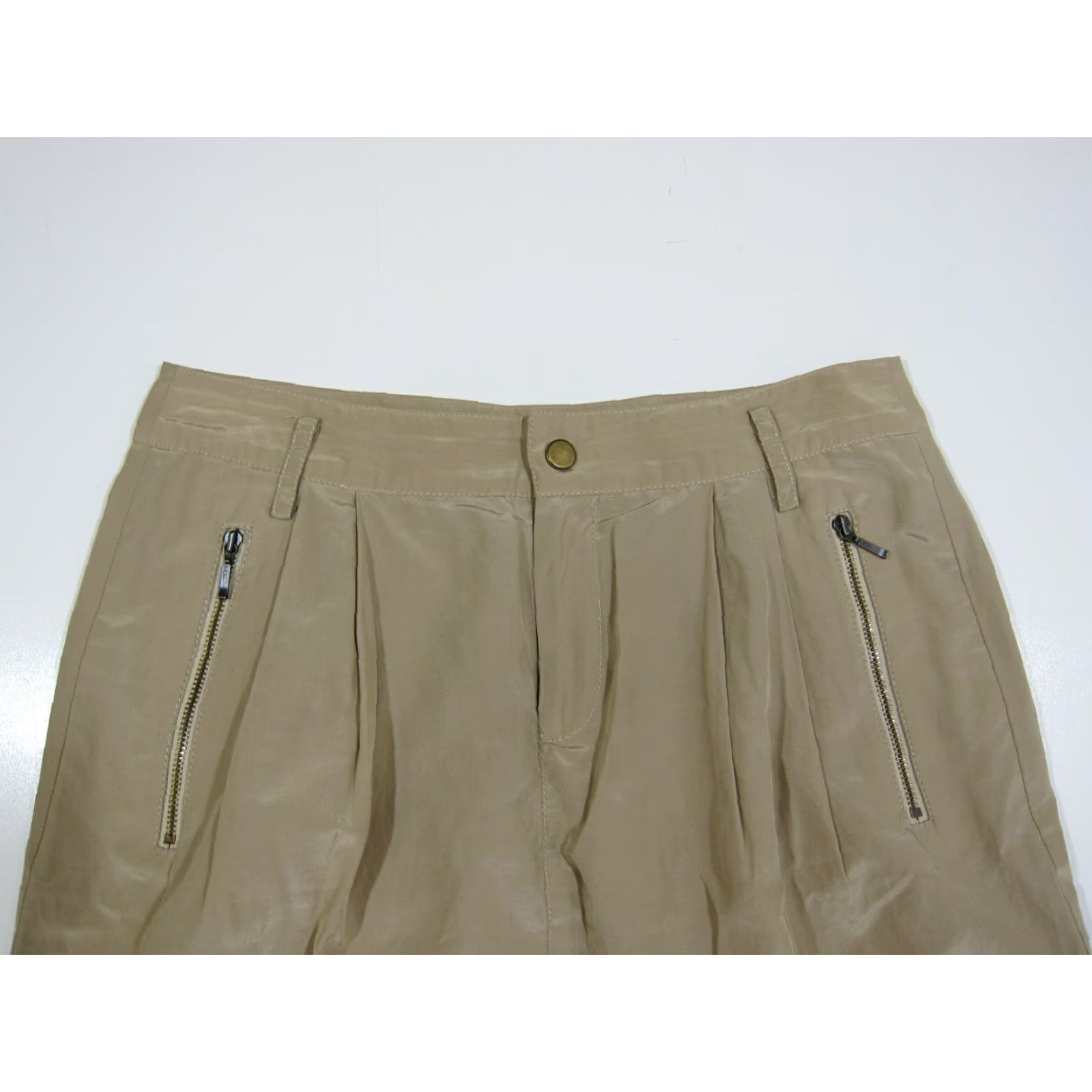 Banana Republic Banana Republic Brown Beige Silk Satin Zip Pocket Pencil Skirt Women Size 4/S Size 27" / US 4 / IT 40 - 5 Thumbnail