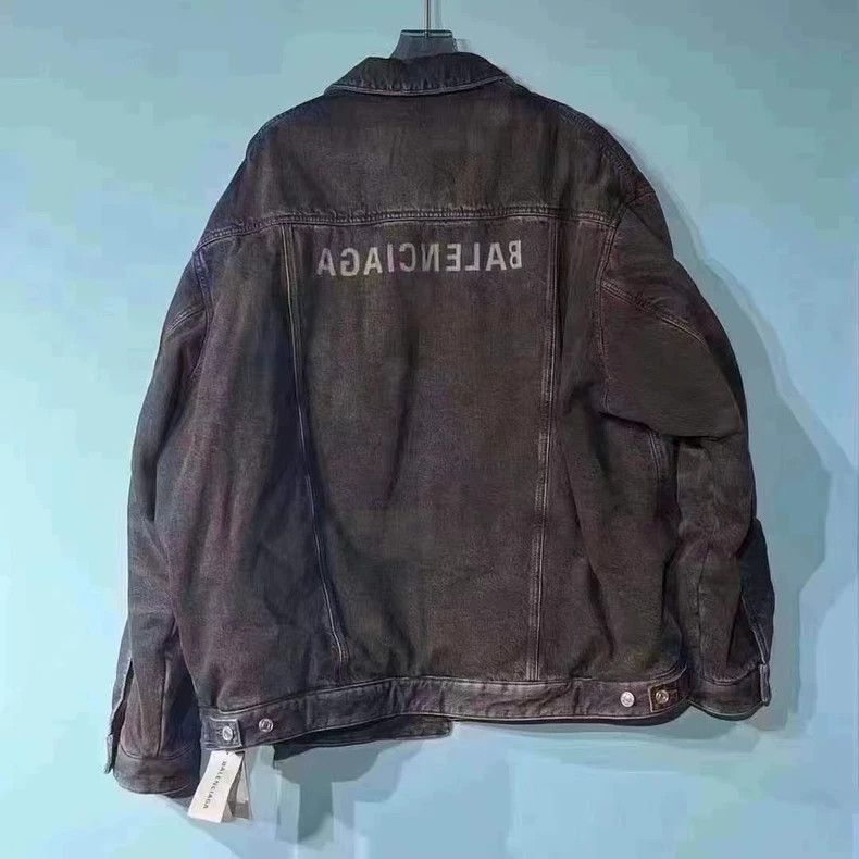 Balenciaga Balenciaga black and gray back printed logo cotton jacket-2 Size US L / EU 52-54 / 3 - 2 Thumbnail