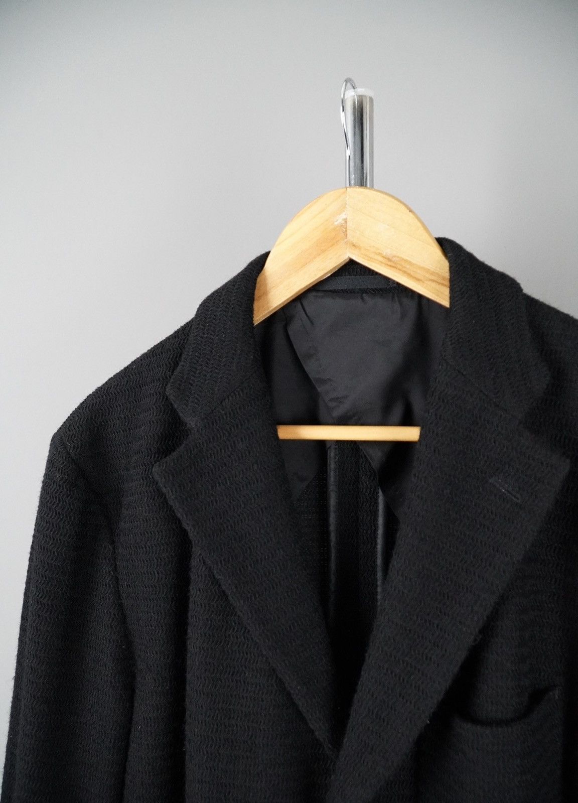 Issey Miyake Issey Miyake - Tailored Knit Blazer - Mixed Fabric in Black Size 42S - 5 Thumbnail
