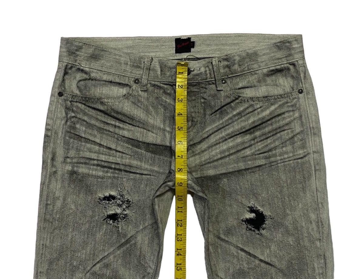 JACKROSE Jack Rose Ripped Distressed Clow Mark Smoke Denim Pants Size 33" - 5 Thumbnail