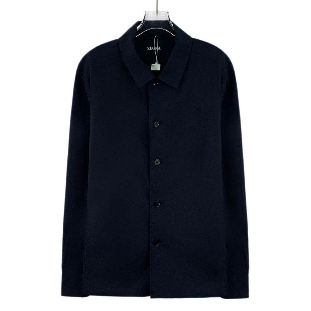 Z Zegna Zegna Dark Blue Cotton Long Sleeve Shirt K26WX Size US M / EU 48-50 / 2 - 1 Thumbnail