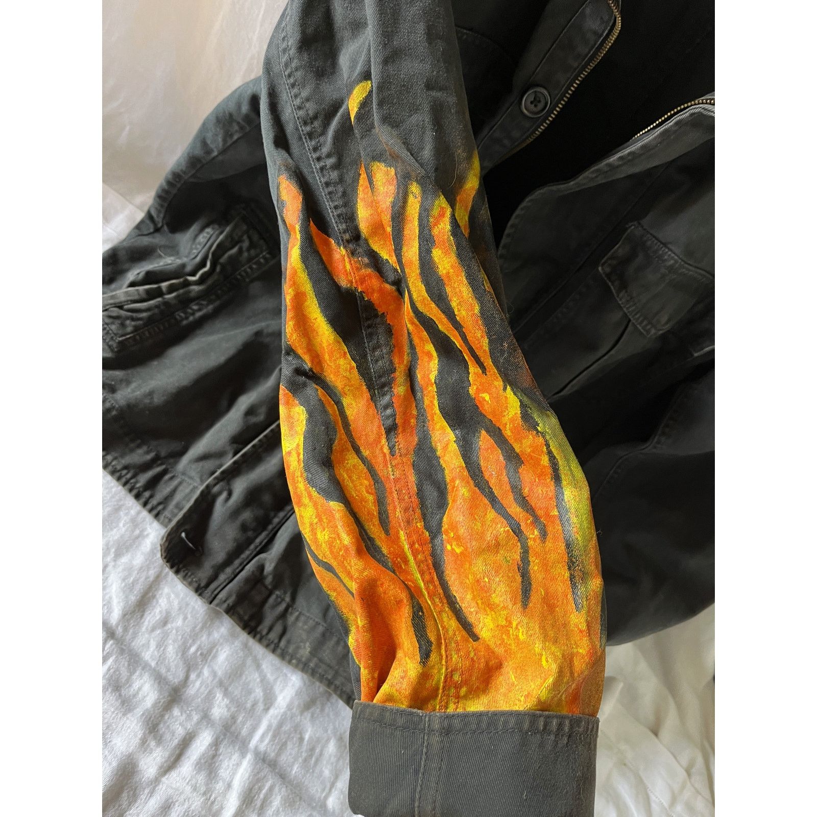 Faded Glory Custom Painted LOW LYFE INTROVERTS CLUB Black Denim Jacket Size US M / EU 48-50 / 2 - 3 Thumbnail
