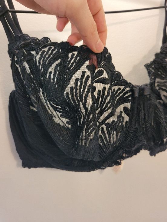 Other Marie Jo Vintage Lace Underwire Embroidered Bra Black - 38E Size ONE SIZE - 2 Thumbnail
