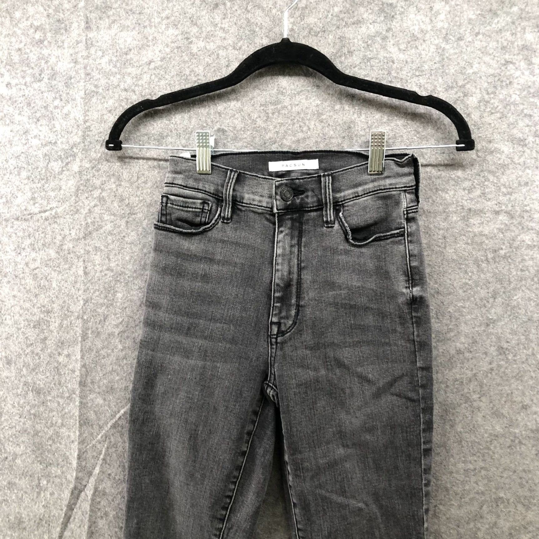 Pacsun Pacsun Super High Rise Jegging Womens Size 23 Gray Wash Raw Hem Stretch Size 40" / US 18 - 3 Thumbnail