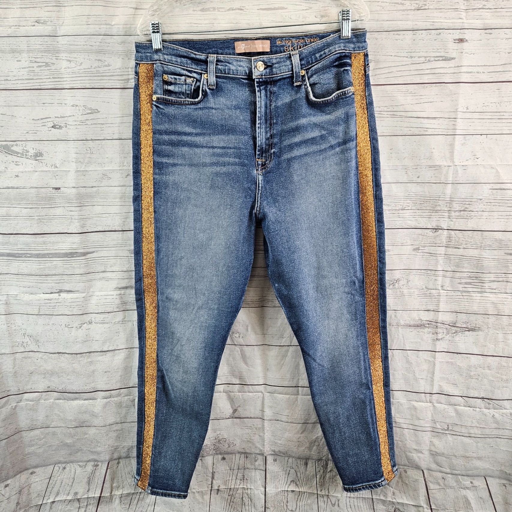 7 For All Mankind 7 For All Mankind Womens Luxe Vintage High Waist Ankle Skinny Jeans Sz 32 Blue Size 24" / US 00 / IT 34 - 2 Thumbnail