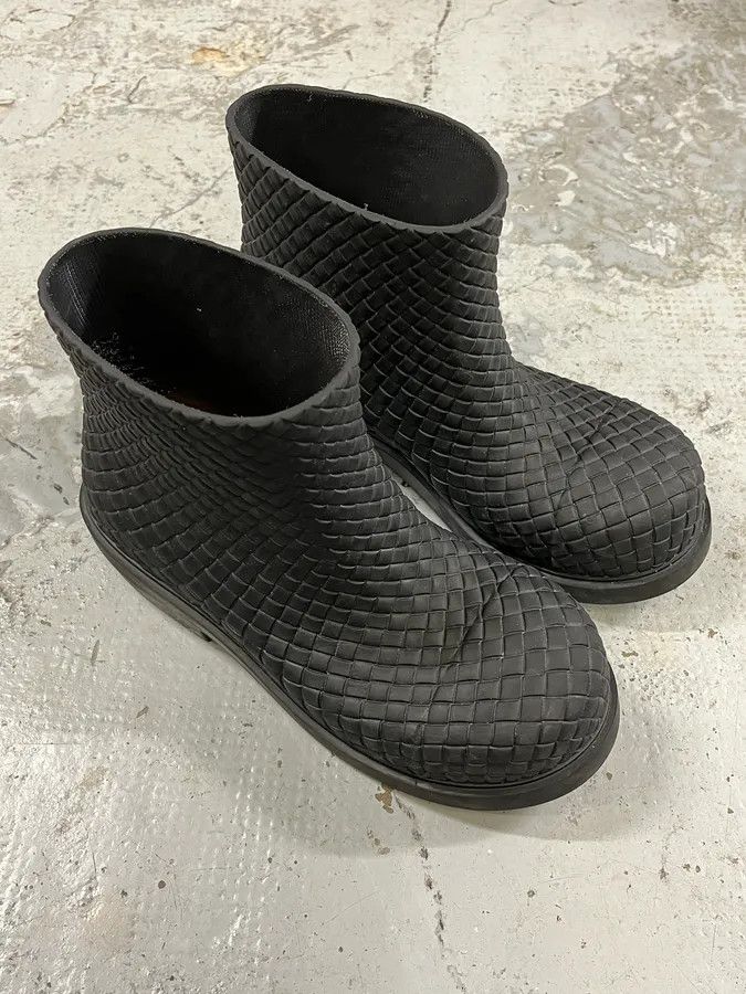 Bottega Veneta Bottega Veneta Black Woven Leather Boots Size US 8 / EU 41 - 6 Thumbnail