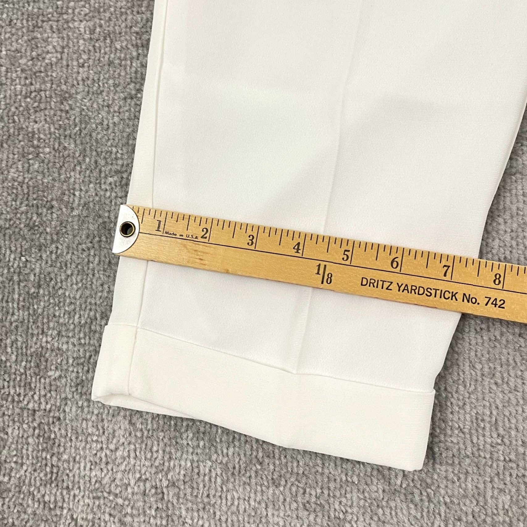 Vintage Camilyn Beth Pants Womens Large 25" Crop Crepe White Pull On Old Money Trouser Size 36" / US 14 / IT 50 - 6 Thumbnail