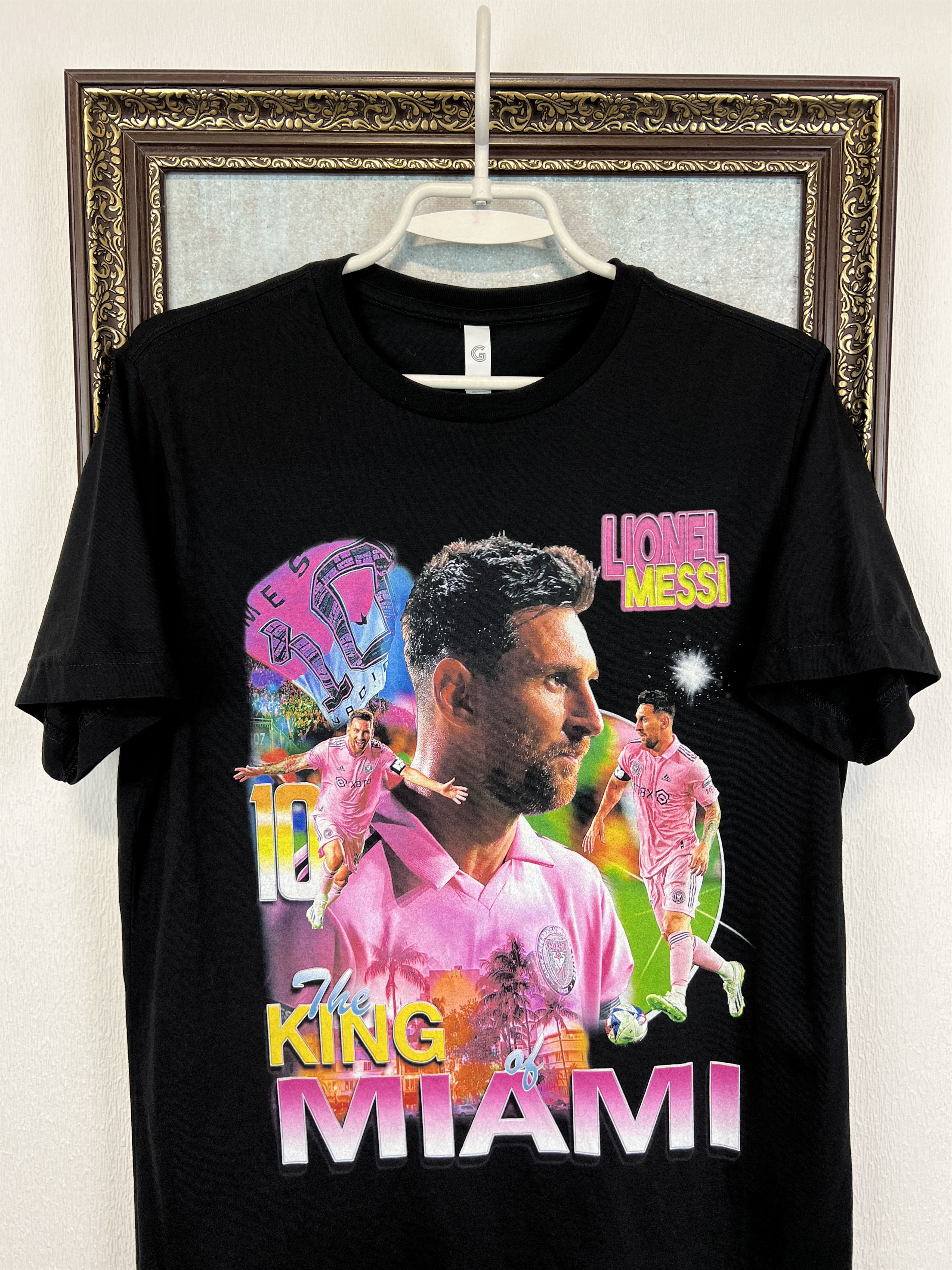 Vintage Inter Miami Football Shirts Print King Messi Jersey Trikot Size US M / EU 48-50 / 2 - 2 Thumbnail